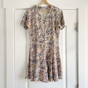 Vintage Floral Button Romper - S